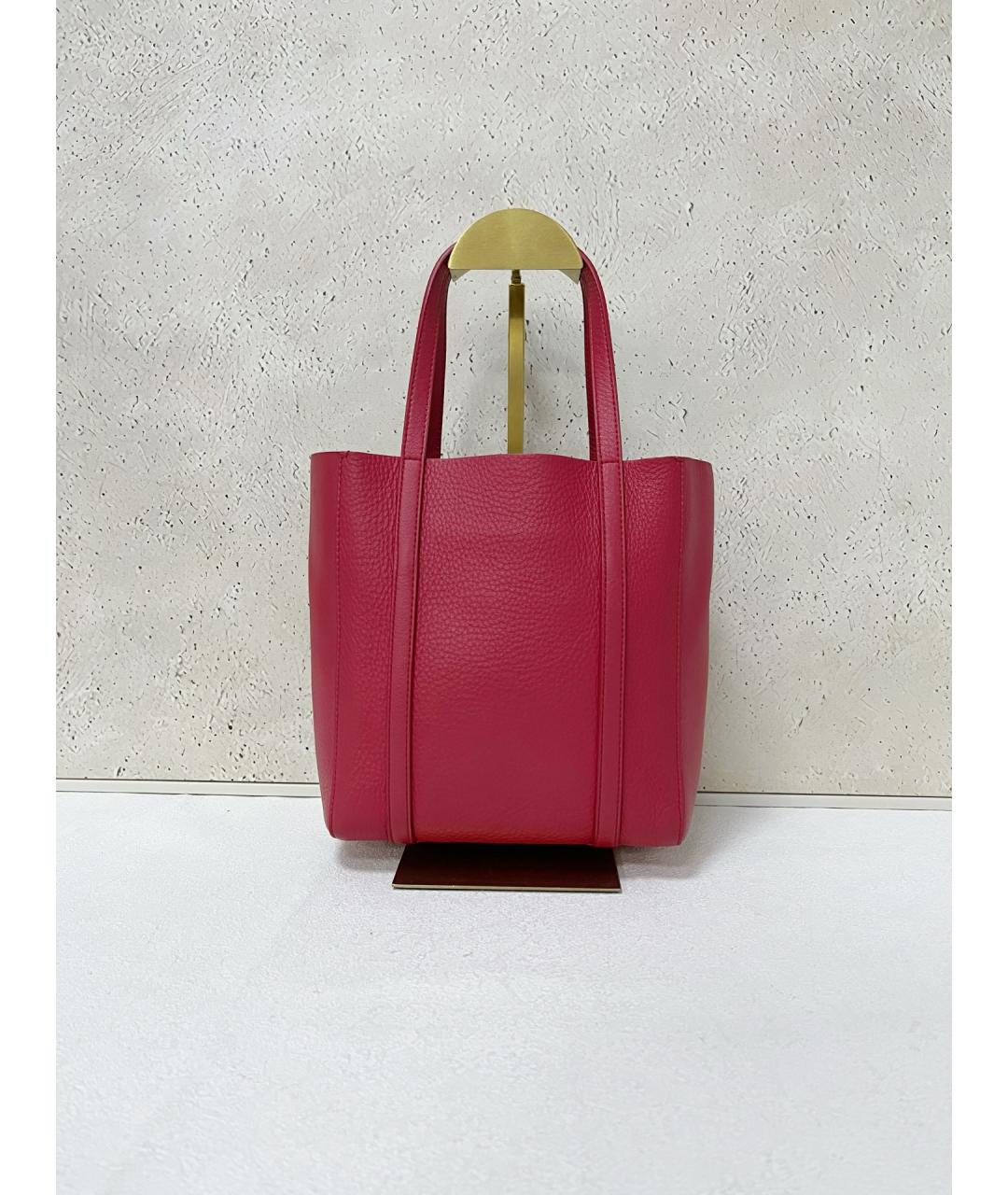 BALENCIAGA Красная кожаная сумка тоут, фото 4