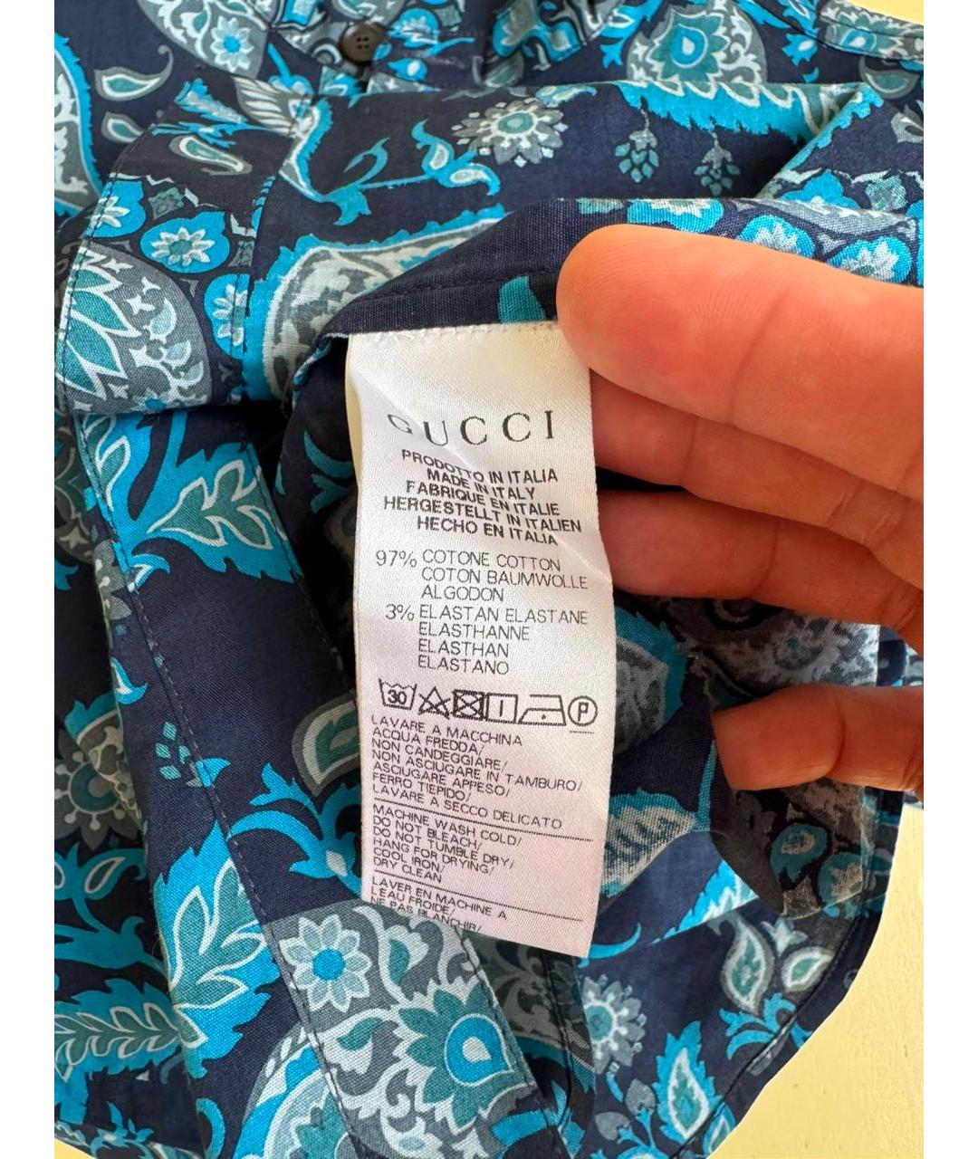 GUCCI Синяя хлопковая детская рубашка, фото 8