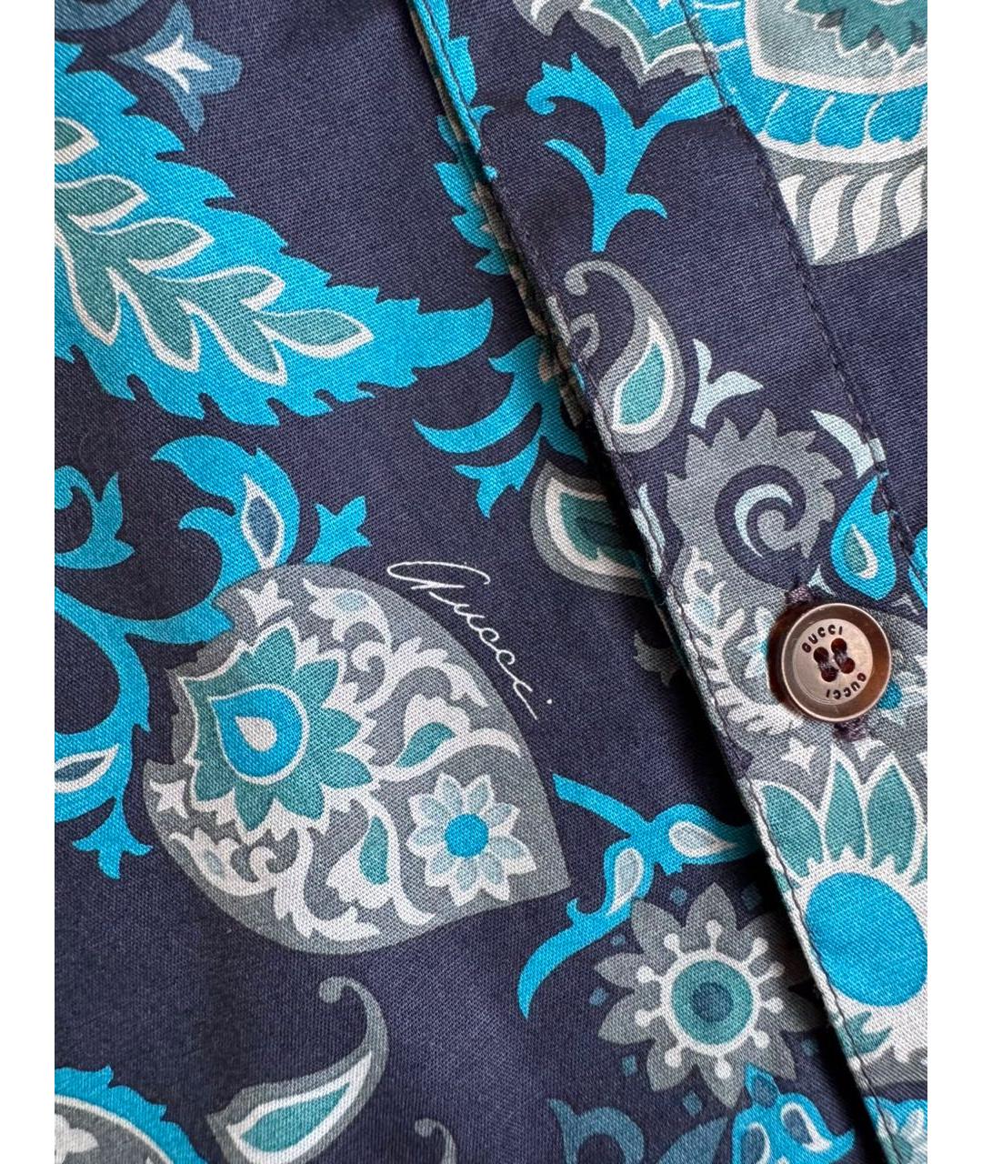 GUCCI Синяя хлопковая детская рубашка, фото 6