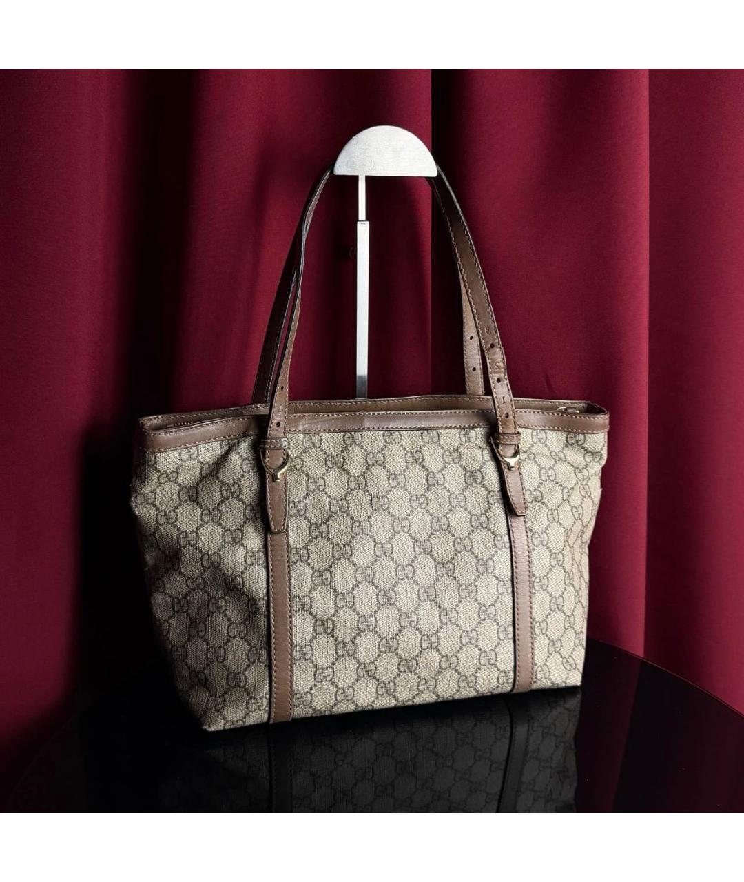 GUCCI Бежевая канва сумка тоут, фото 2