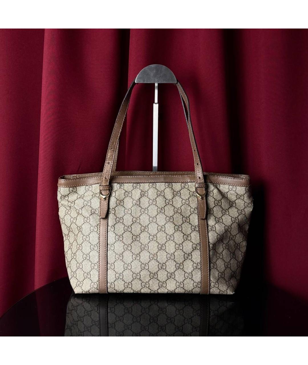 GUCCI Бежевая канва сумка тоут, фото 3
