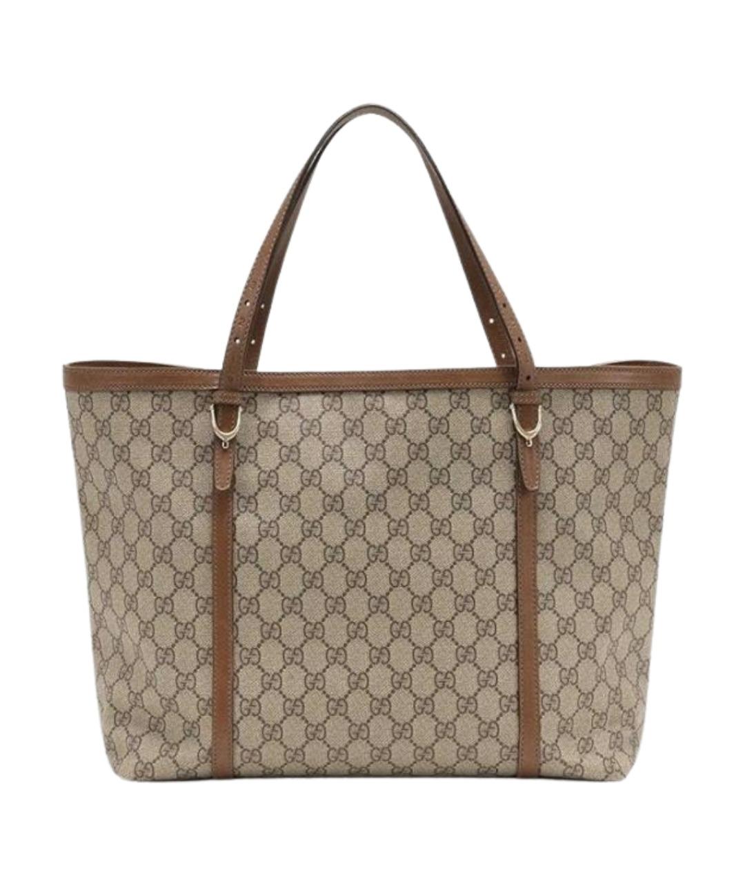 GUCCI Бежевая канва сумка тоут, фото 1