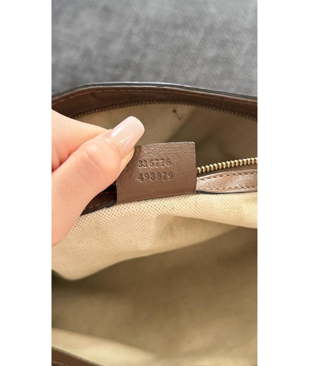 GUCCI Бежевая канва сумка тоут, фото 7