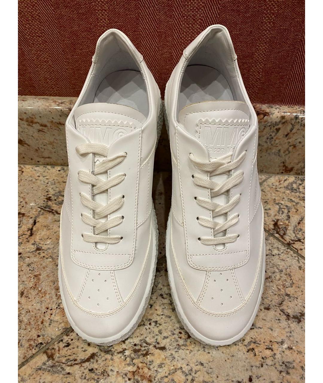 MM6 MAISON MARGIELA Белые кожаные кеды, фото 4
