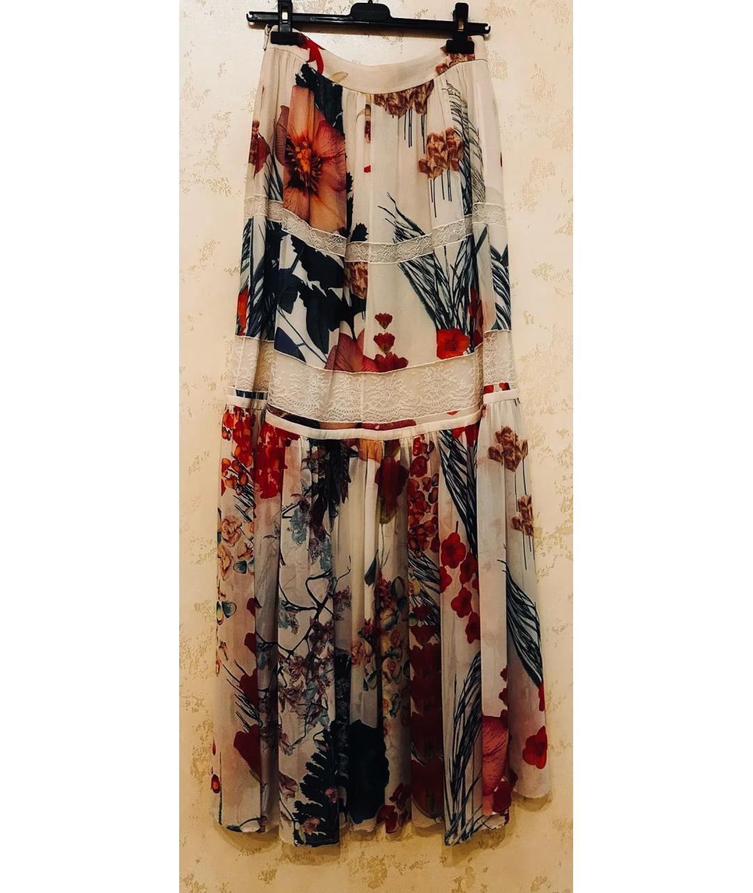 ROBERTO CAVALLI Мульти шелковая юбка макси, фото 3
