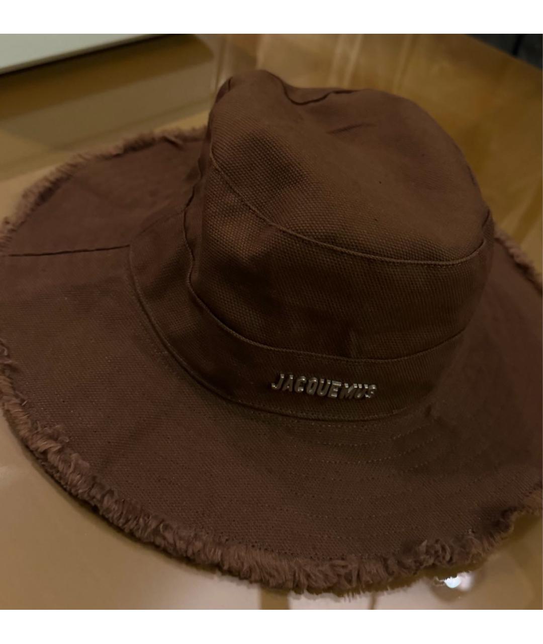 JACQUEMUS Коричневая хлопковая панама, фото 4
