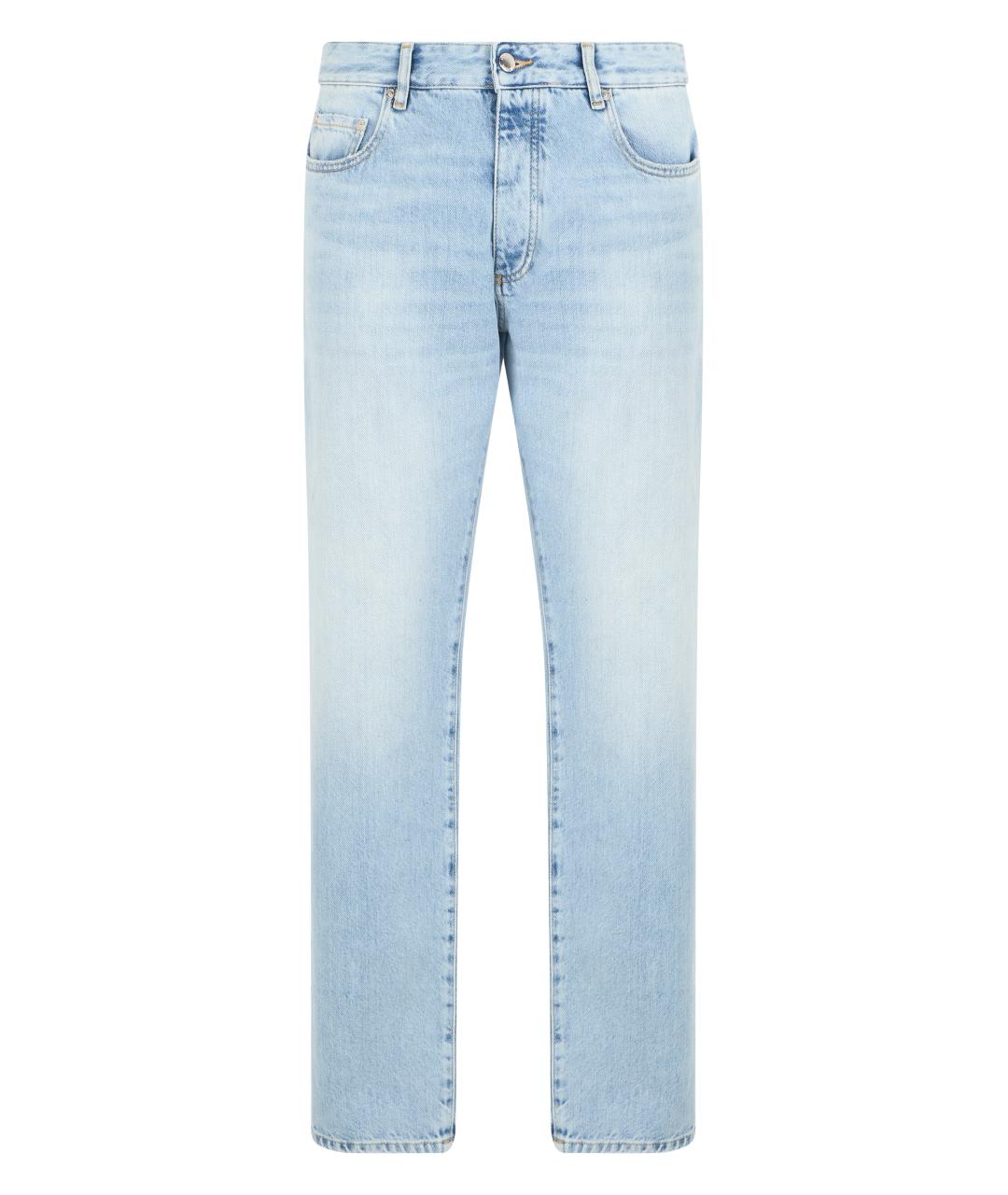 ICON DENIM Голубые хлопковые прямые джинсы, фото 1
