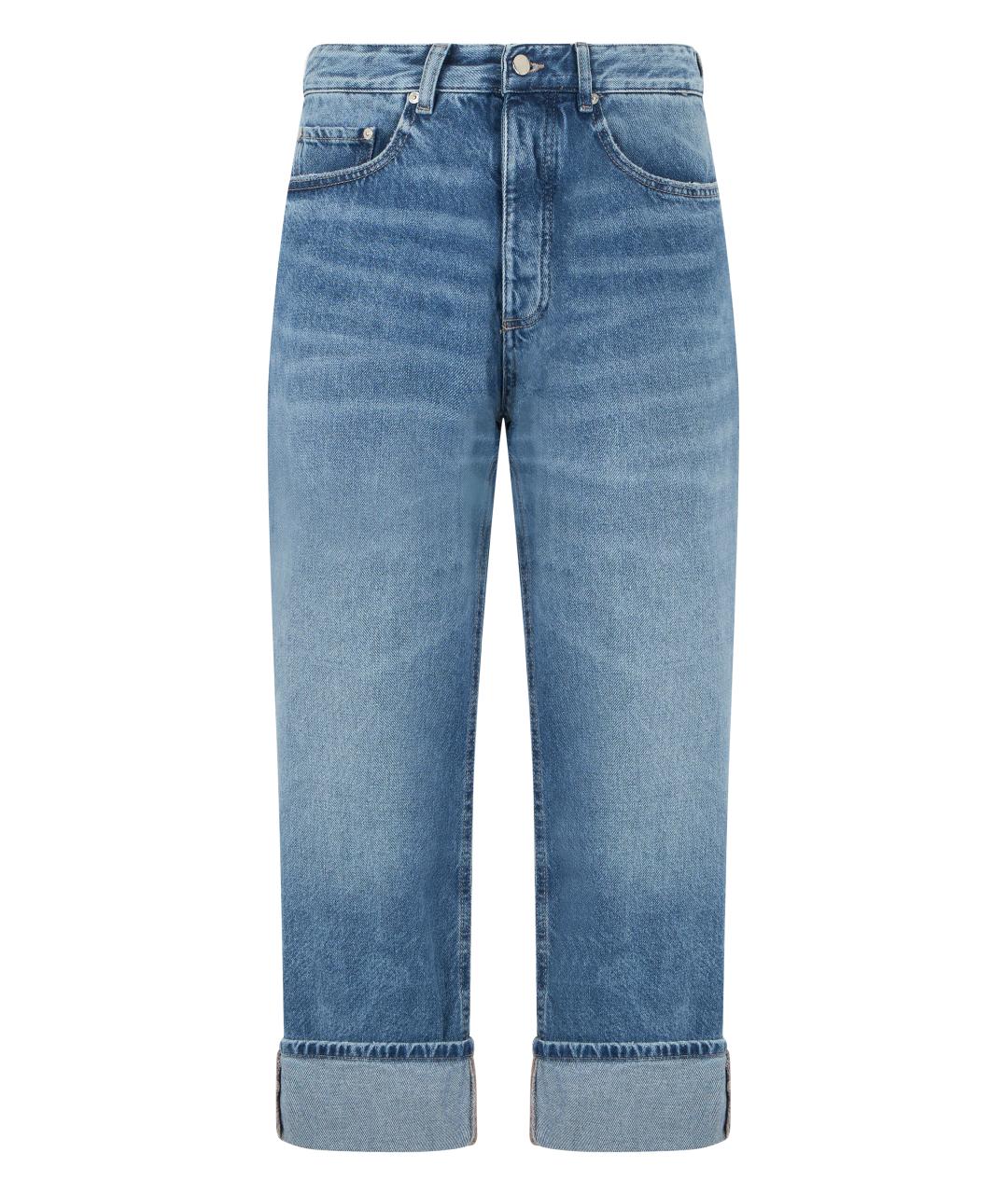 ICON DENIM Синие хлопковые прямые джинсы, фото 1