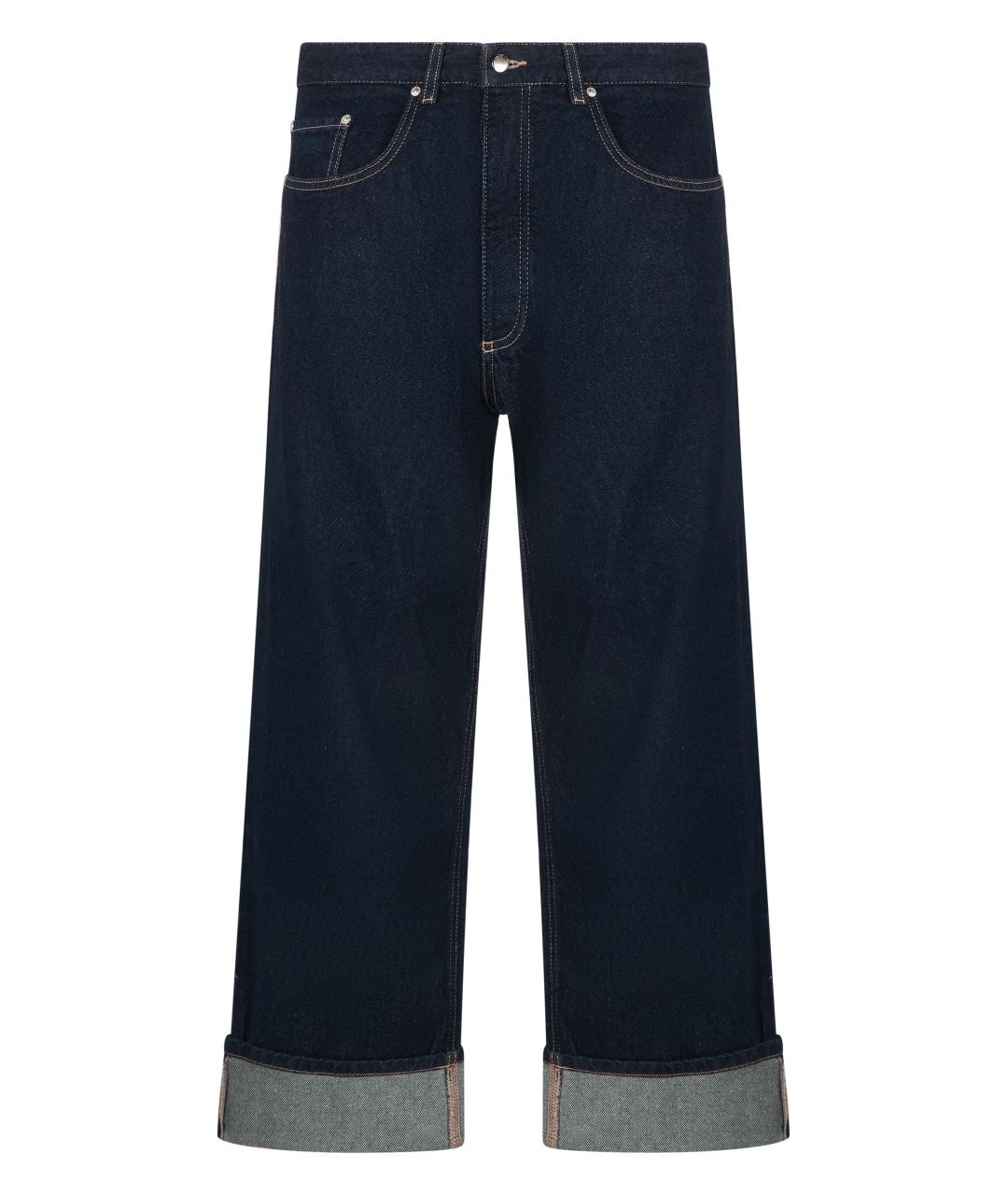 ICON DENIM Синие хлопковые прямые джинсы, фото 1