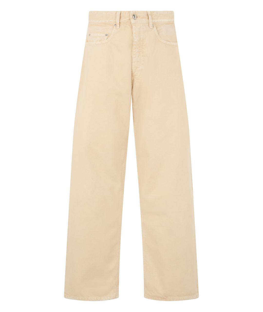 ICON DENIM Бежевые хлопковые прямые джинсы, фото 1