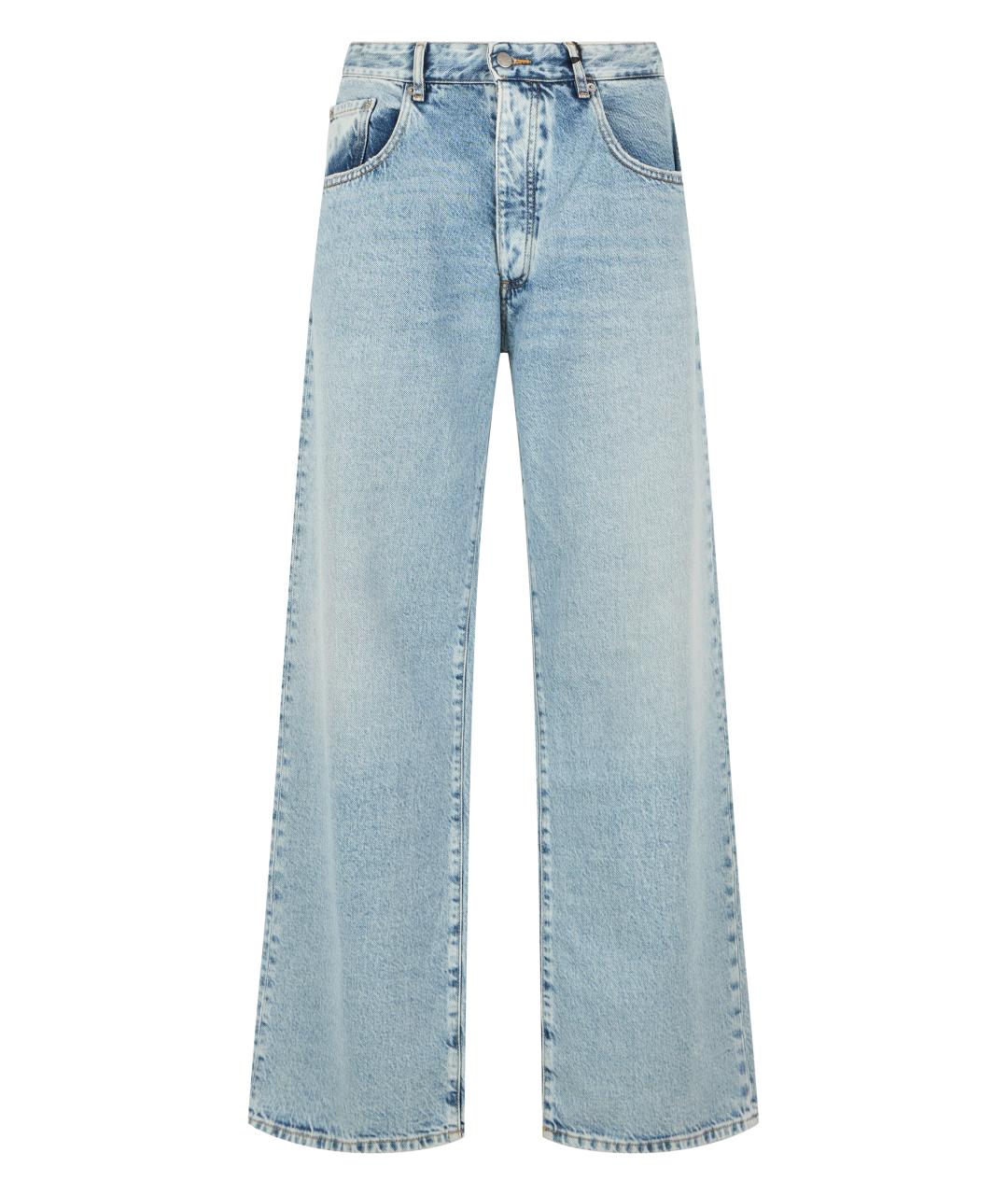 ICON DENIM Синие хлопковые прямые джинсы, фото 1