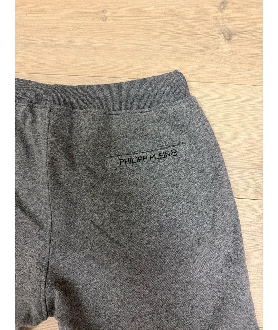 PHILIPP PLEIN Серые хлопковые шорты, фото 5