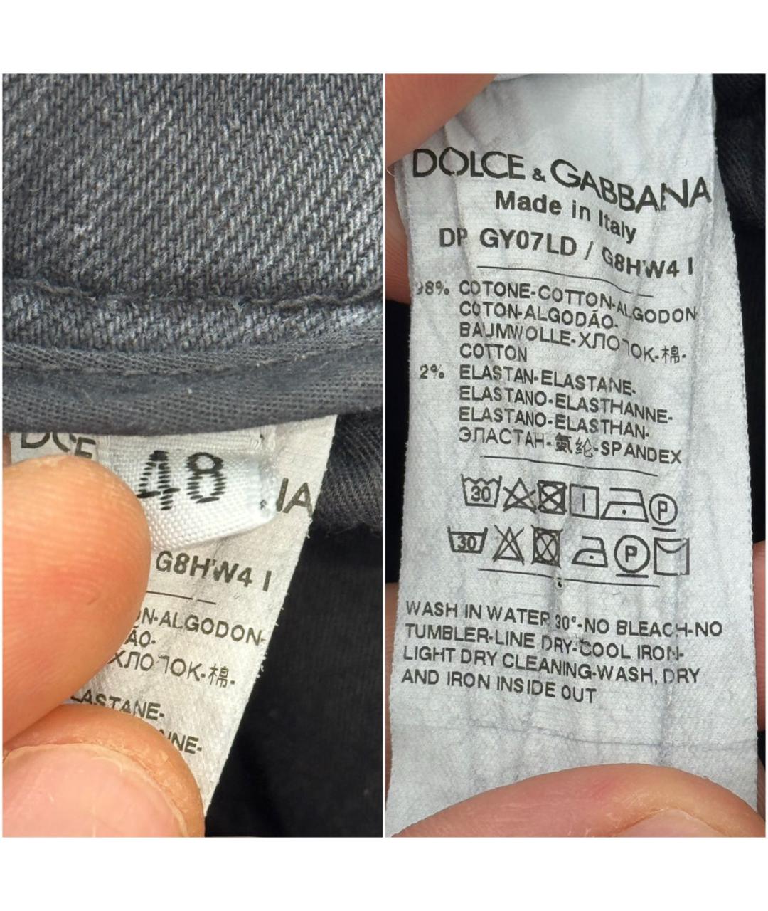 DOLCE&GABBANA Черные хлопко-эластановые джинсы, фото 6
