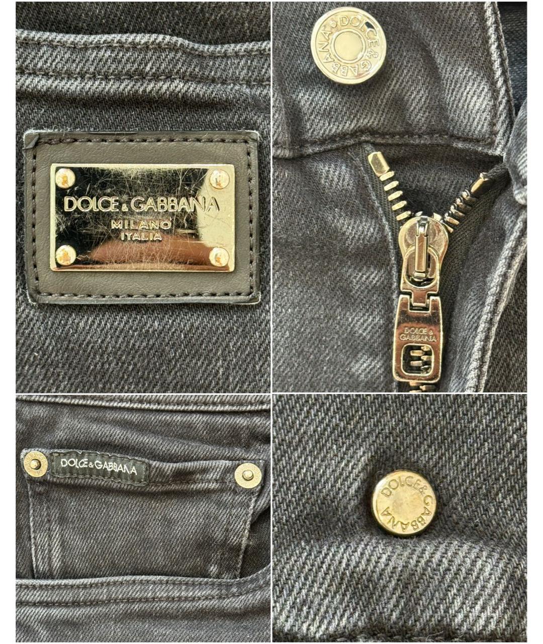 DOLCE&GABBANA Черные хлопко-эластановые джинсы, фото 5