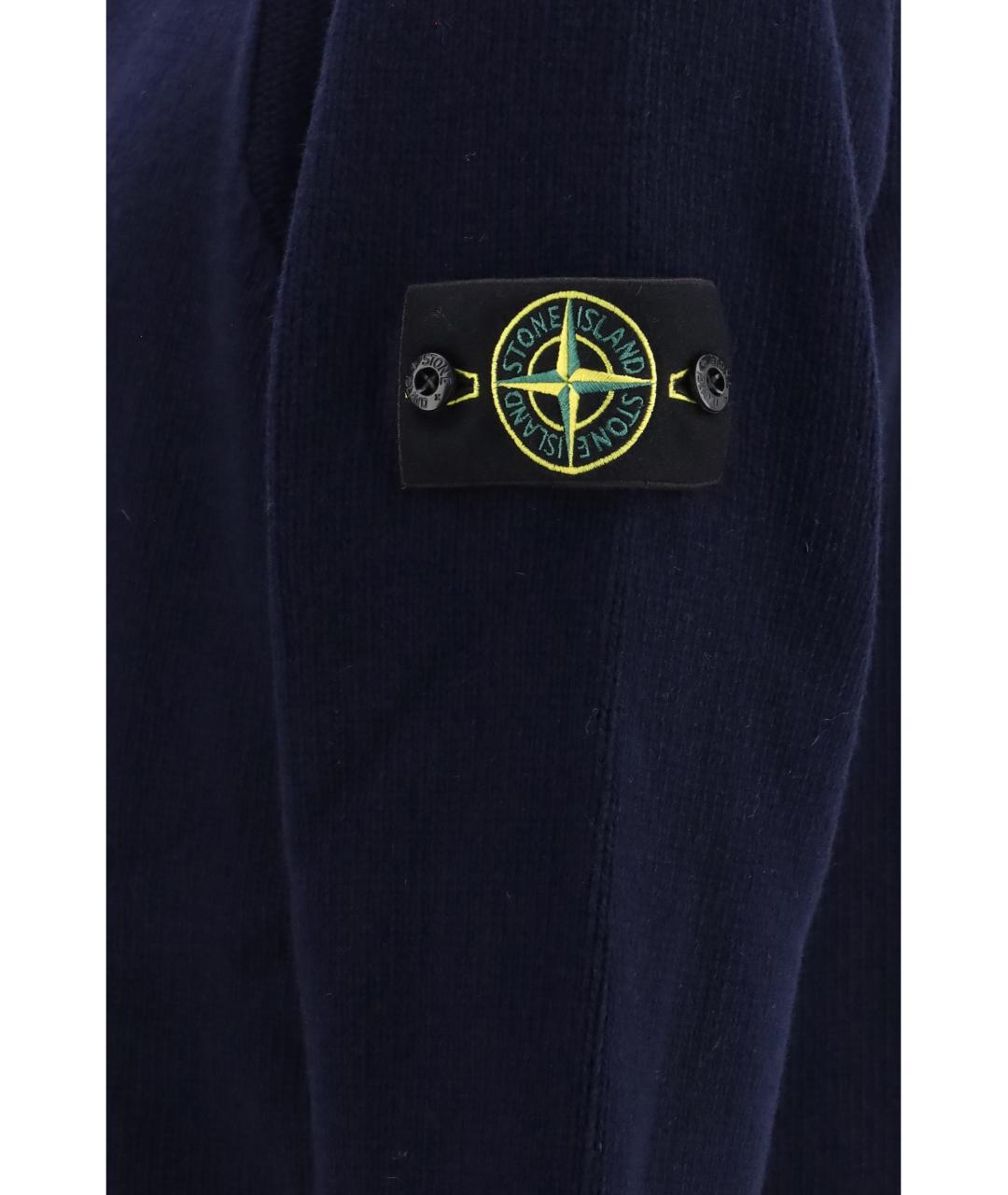 STONE ISLAND Синий шерстяной кардиган, фото 3