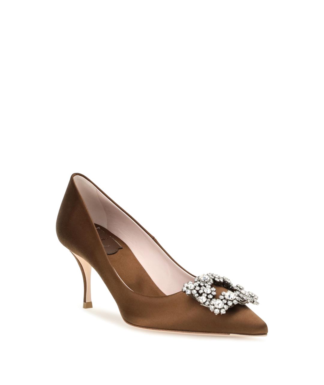 ROGER VIVIER Коричневые текстильные туфли, фото 2