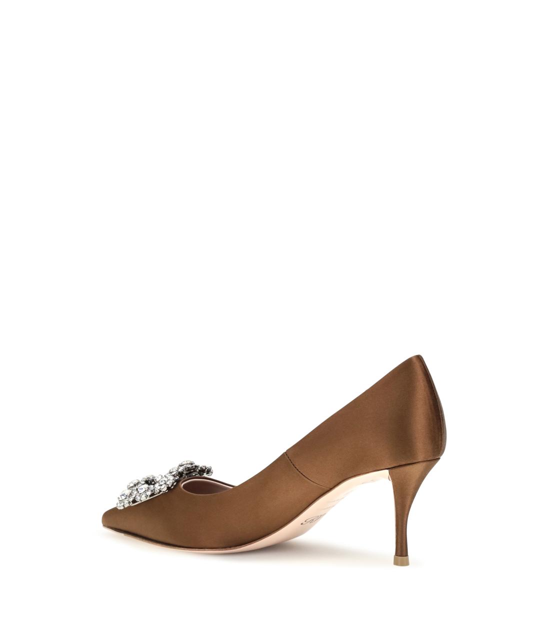 ROGER VIVIER Коричневые текстильные туфли, фото 3