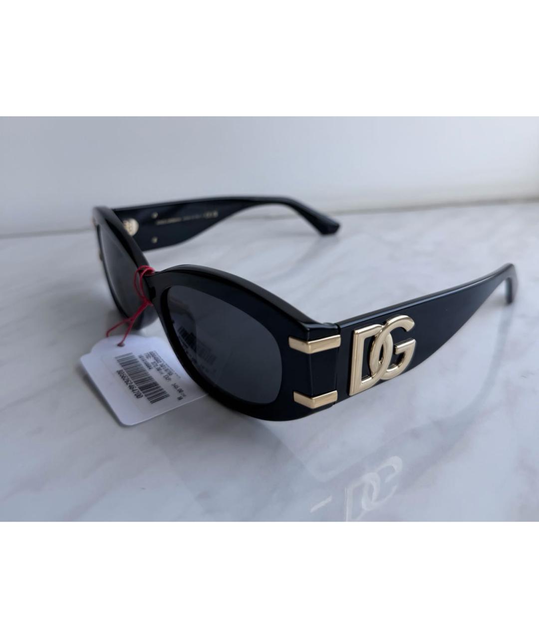DOLCE&GABBANA Черные пластиковые солнцезащитные очки, фото 2