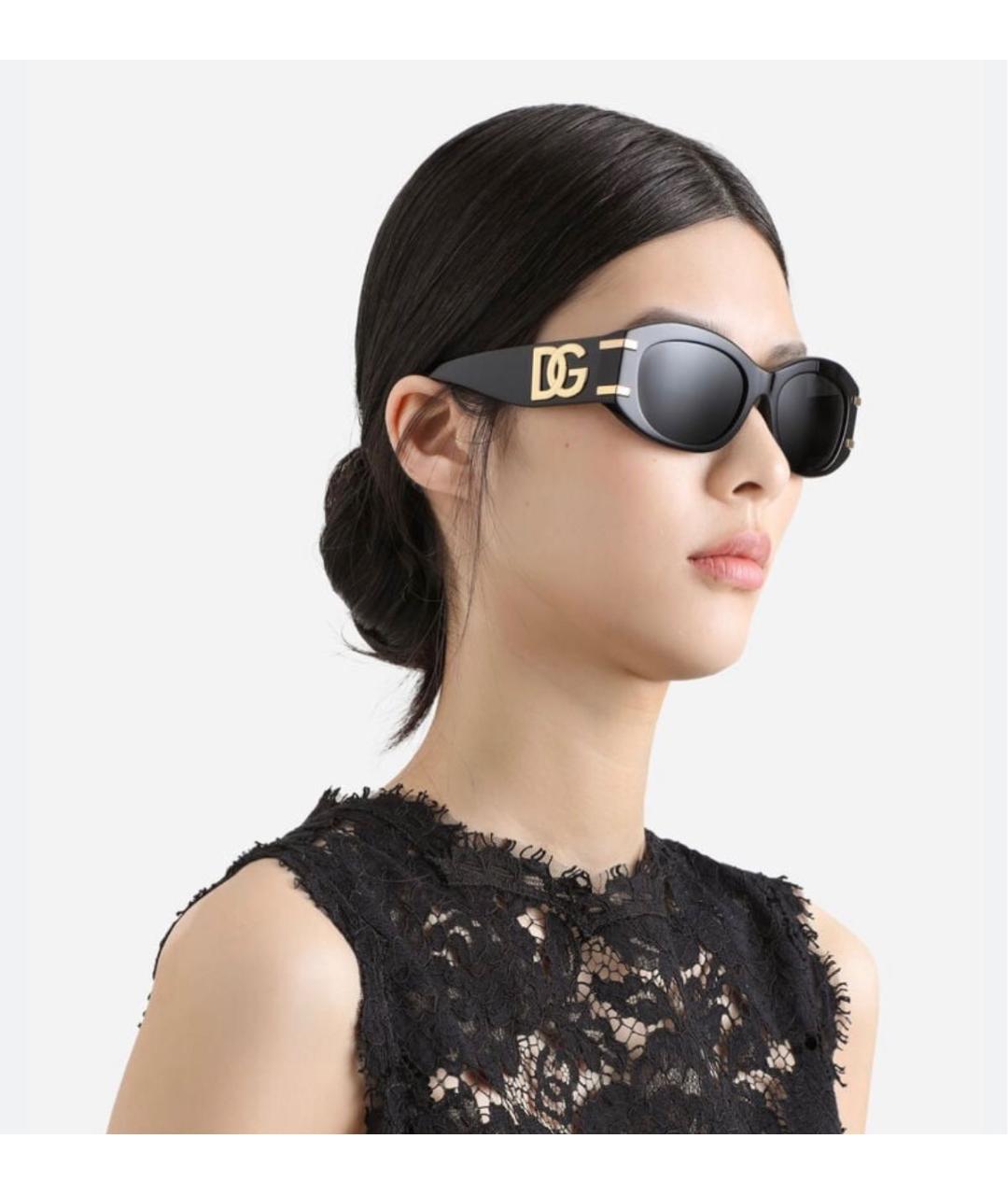 DOLCE&GABBANA Черные пластиковые солнцезащитные очки, фото 5