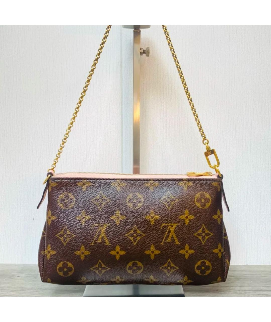 LOUIS VUITTON Коричневая кожаная сумка через плечо, фото 3