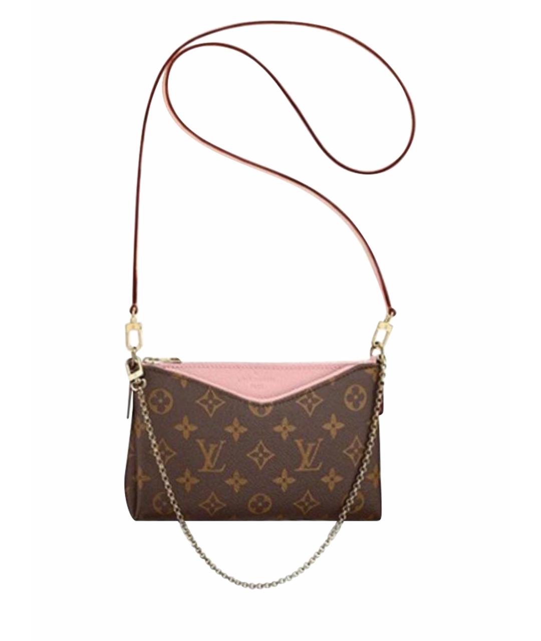 LOUIS VUITTON Коричневая кожаная сумка через плечо, фото 1