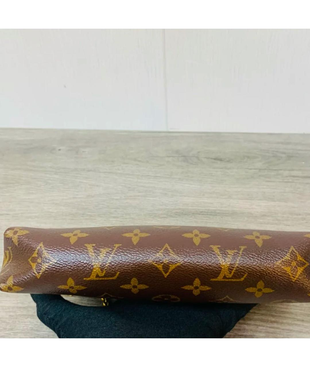 LOUIS VUITTON Коричневая кожаная сумка через плечо, фото 4