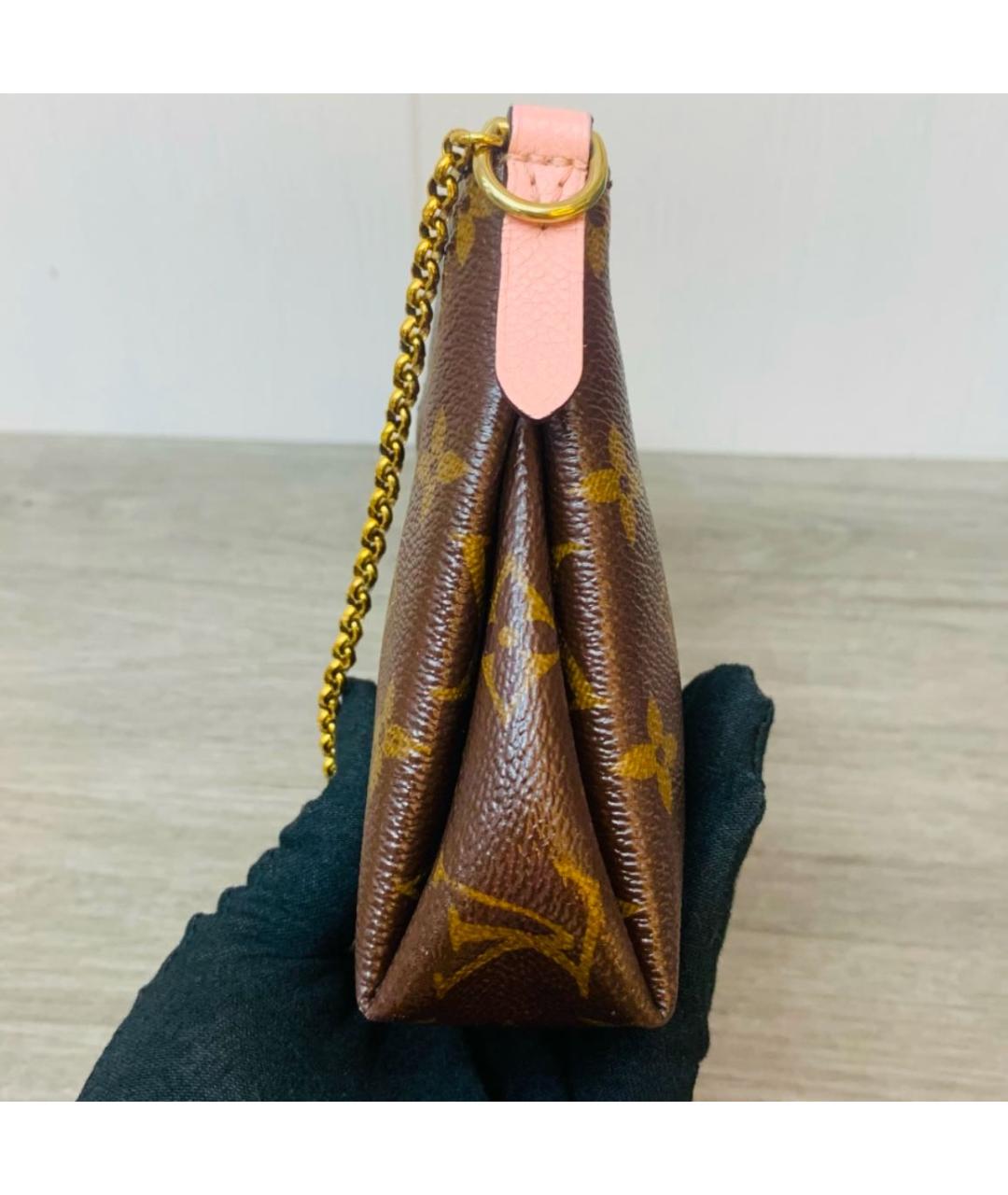 LOUIS VUITTON Коричневая кожаная сумка через плечо, фото 6