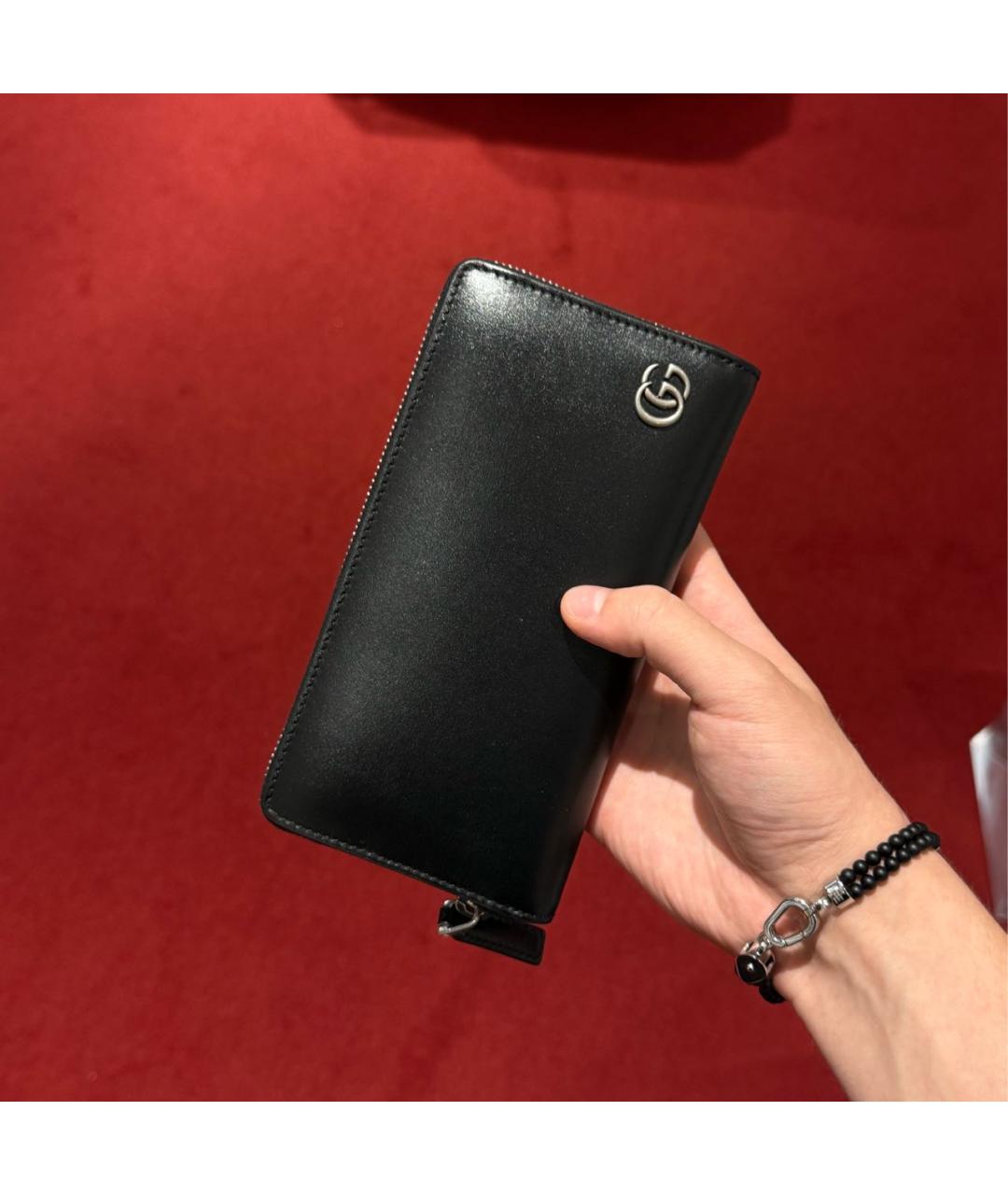GUCCI Черный кожаный кошелек, фото 4