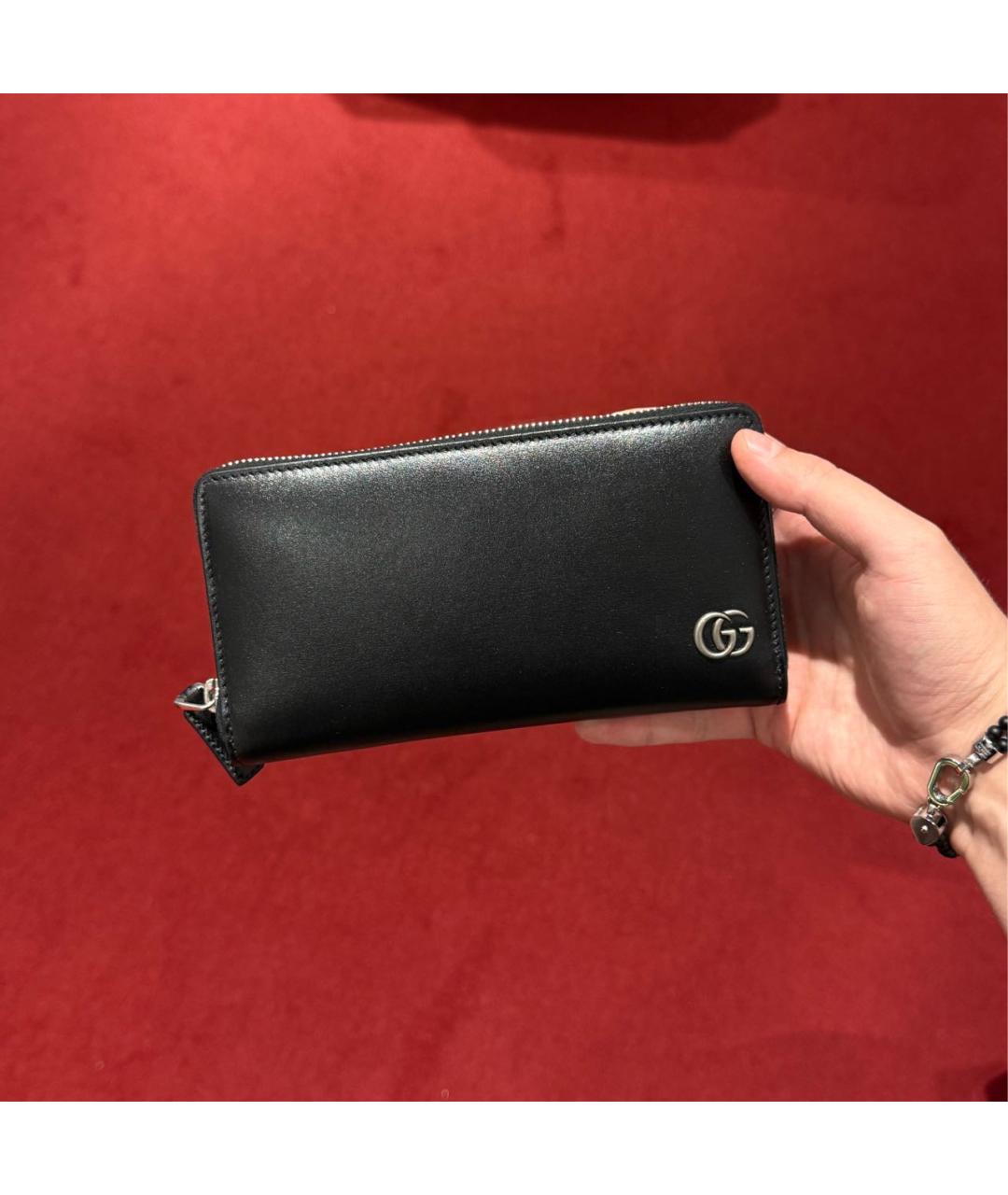GUCCI Черный кожаный кошелек, фото 3