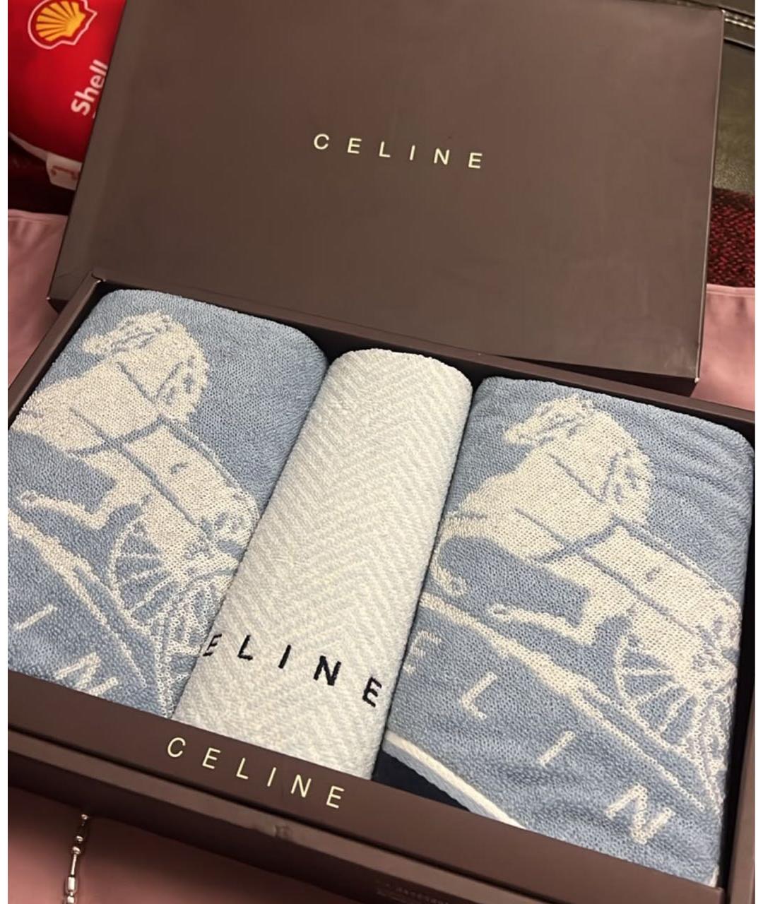 CELINE Голубое хлопковое полотенце, фото 2