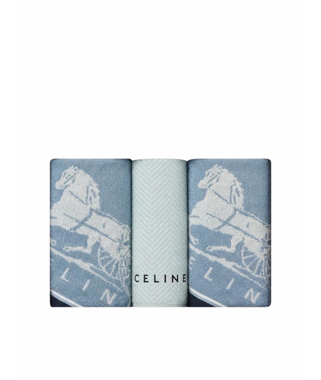 CELINE Голубое хлопковое полотенце, фото 1