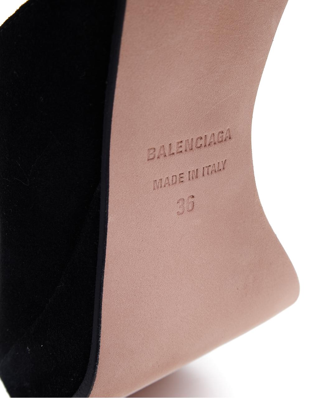 BALENCIAGA Черные замшевые мюли, фото 5
