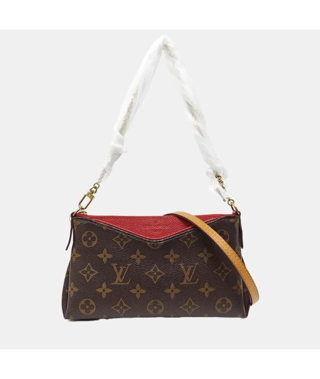 LOUIS VUITTON Коричневая кожаная сумка с короткими ручками, фото 2