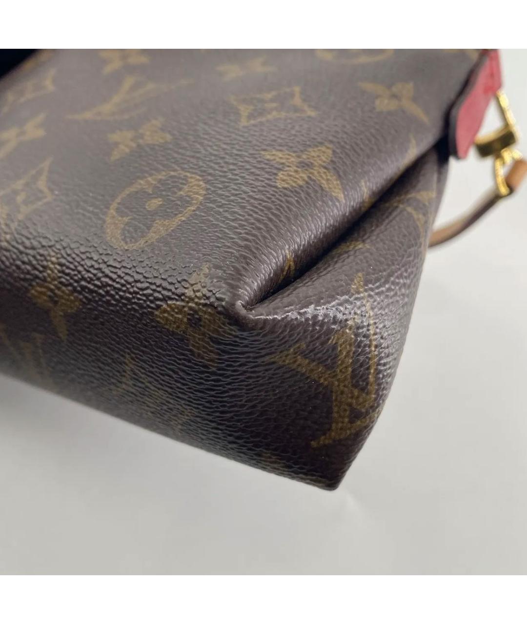 LOUIS VUITTON Коричневая кожаная сумка с короткими ручками, фото 7