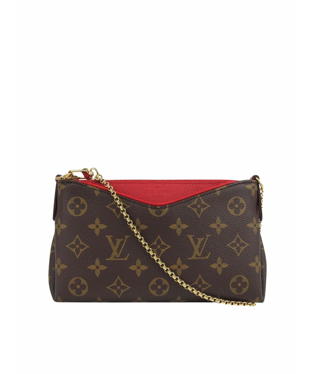 LOUIS VUITTON Коричневая кожаная сумка с короткими ручками, фото 1