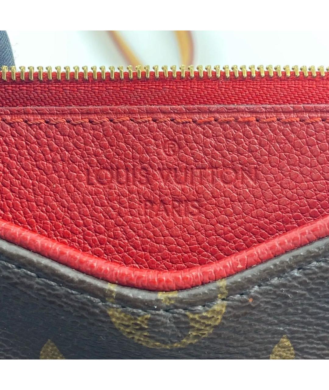 LOUIS VUITTON Коричневая кожаная сумка с короткими ручками, фото 4