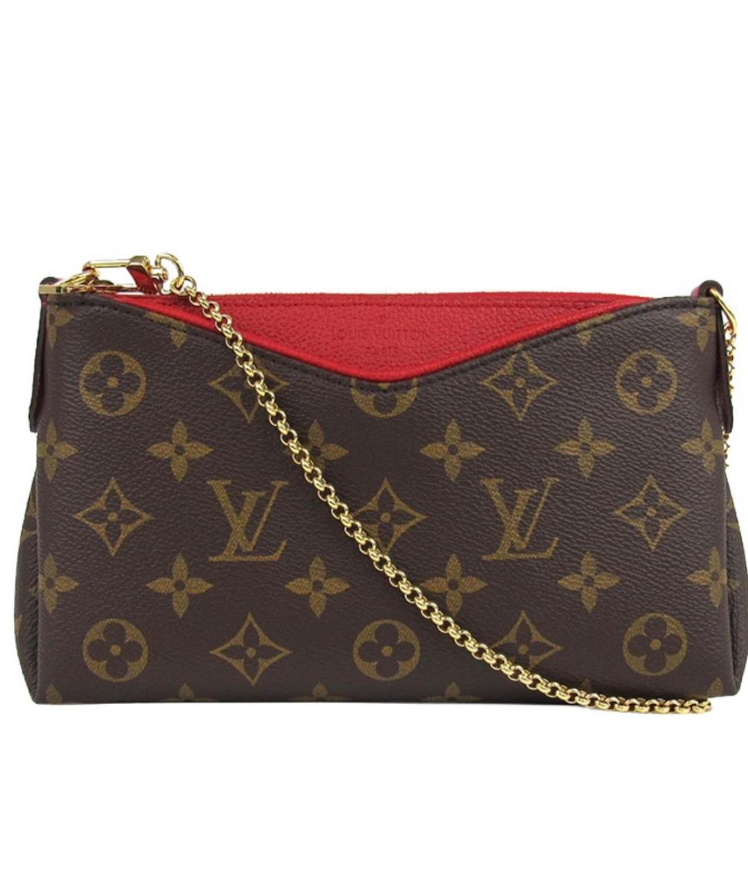 LOUIS VUITTON Коричневая кожаная сумка с короткими ручками, фото 9