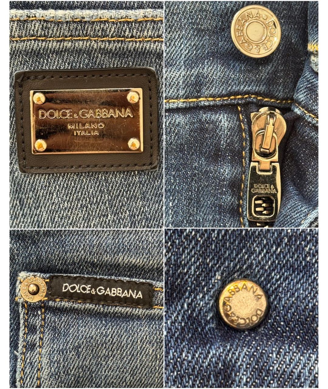 DOLCE&GABBANA Голубые хлопко-эластановые джинсы, фото 5