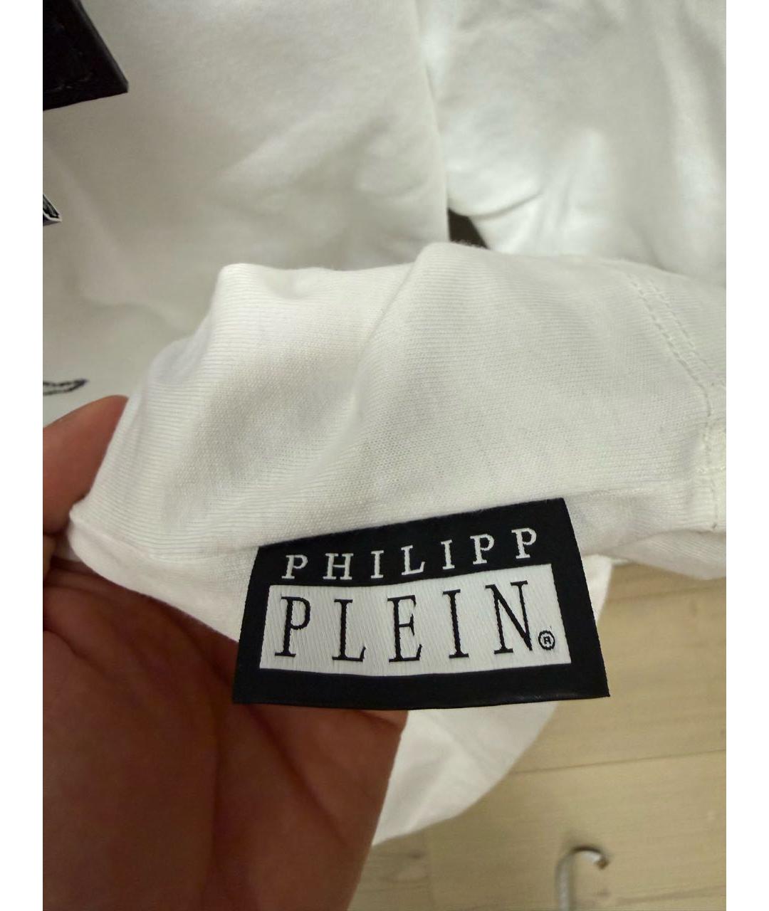 PHILIPP PLEIN Белая хлопковая футболка, фото 7