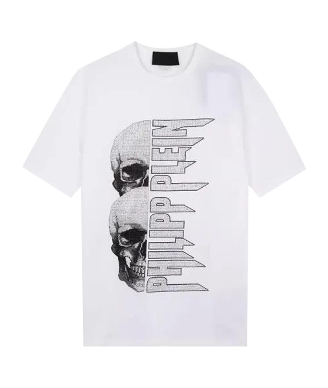 PHILIPP PLEIN Белая хлопковая футболка, фото 1