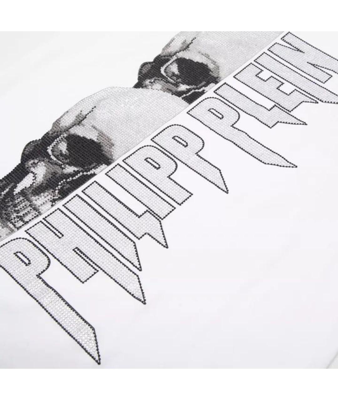 PHILIPP PLEIN Белая хлопковая футболка, фото 4