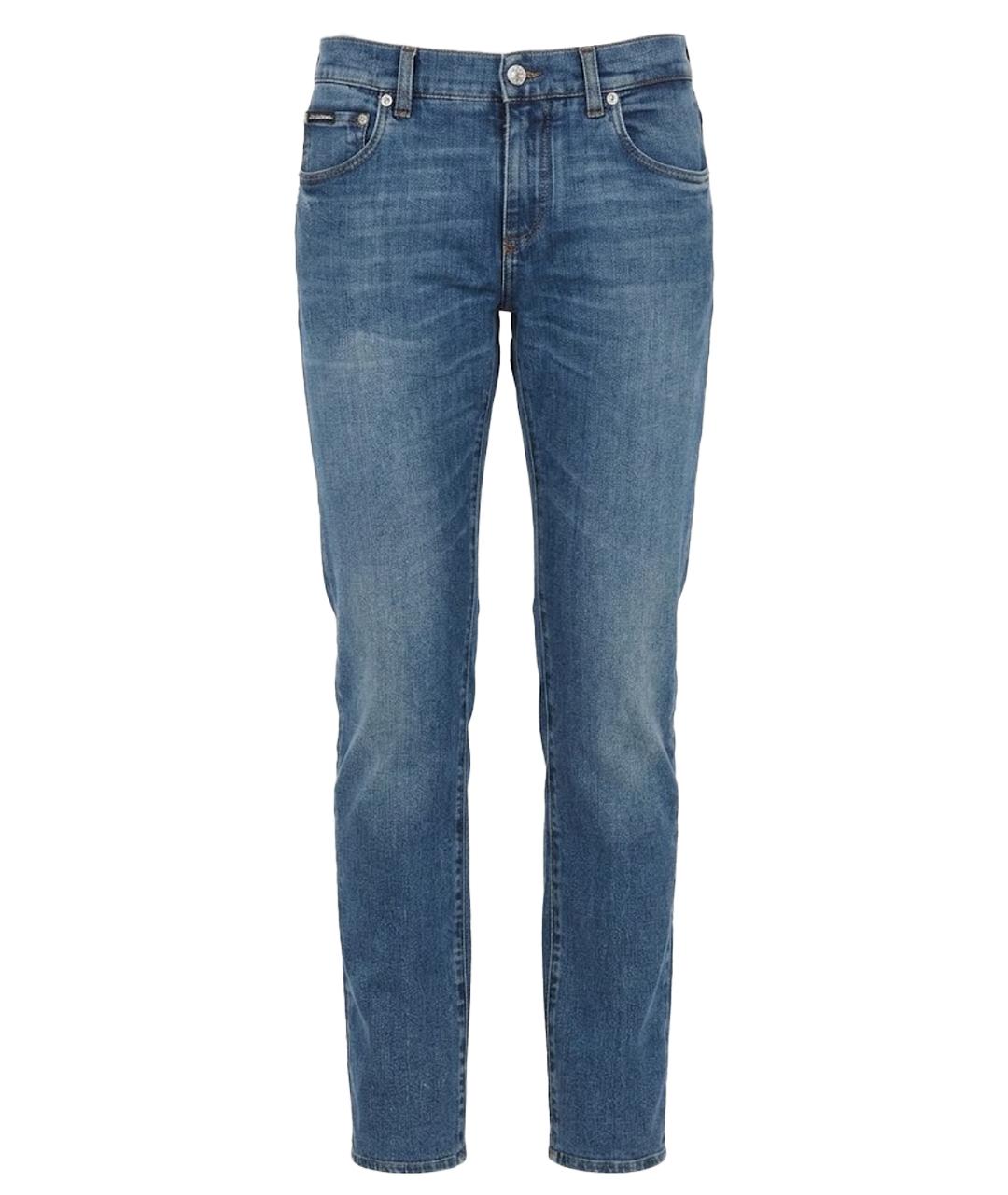DOLCE&GABBANA Голубые хлопко-эластановые джинсы, фото 1