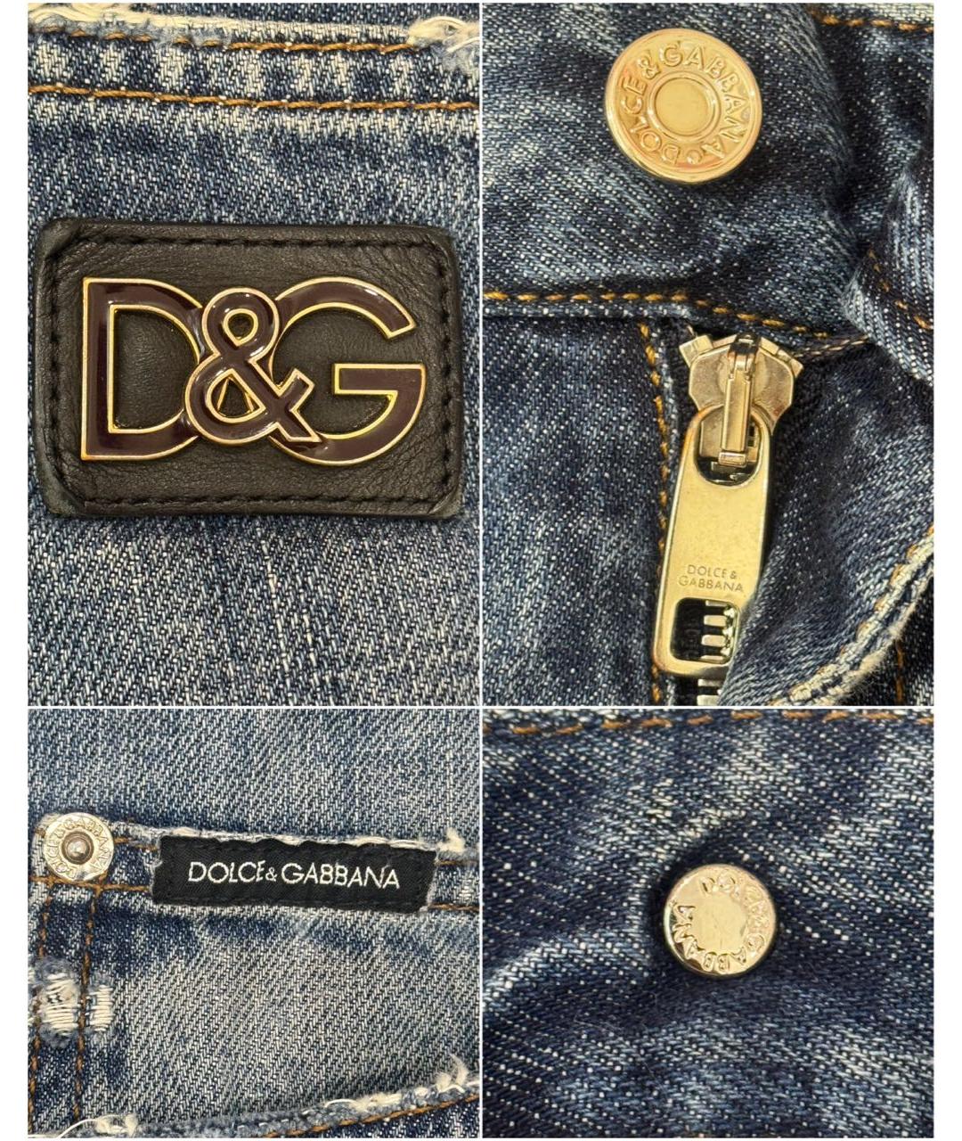 DOLCE&GABBANA Голубые хлопковые джинсы, фото 5