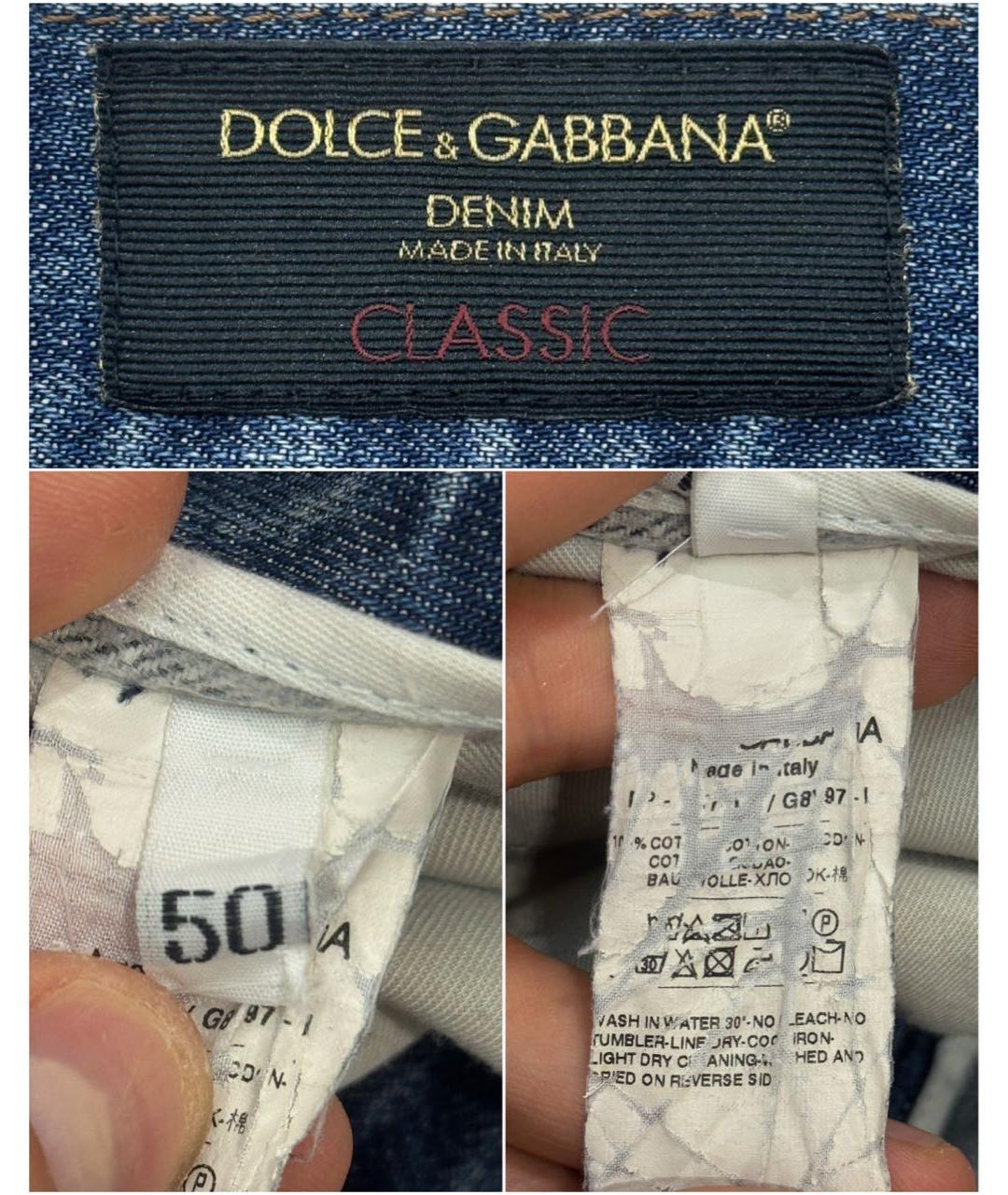 DOLCE&GABBANA Голубые хлопковые джинсы, фото 6