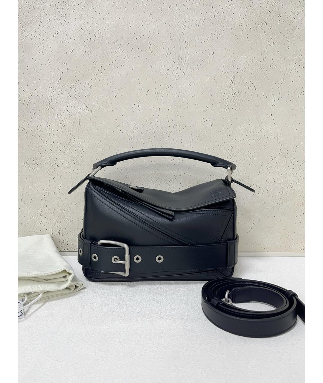LOEWE Черная кожаная сумка тоут, фото 7