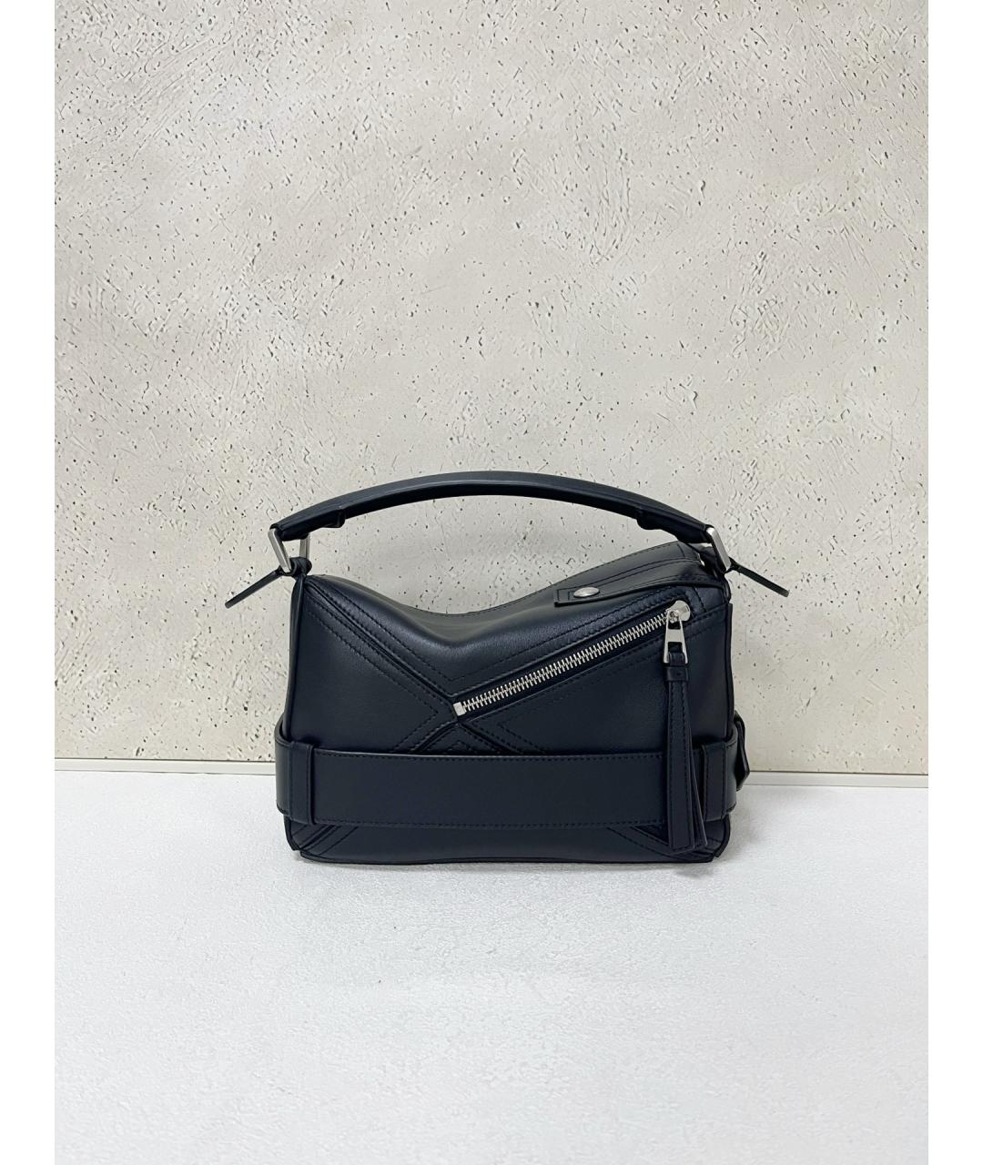 LOEWE Черная кожаная сумка тоут, фото 2
