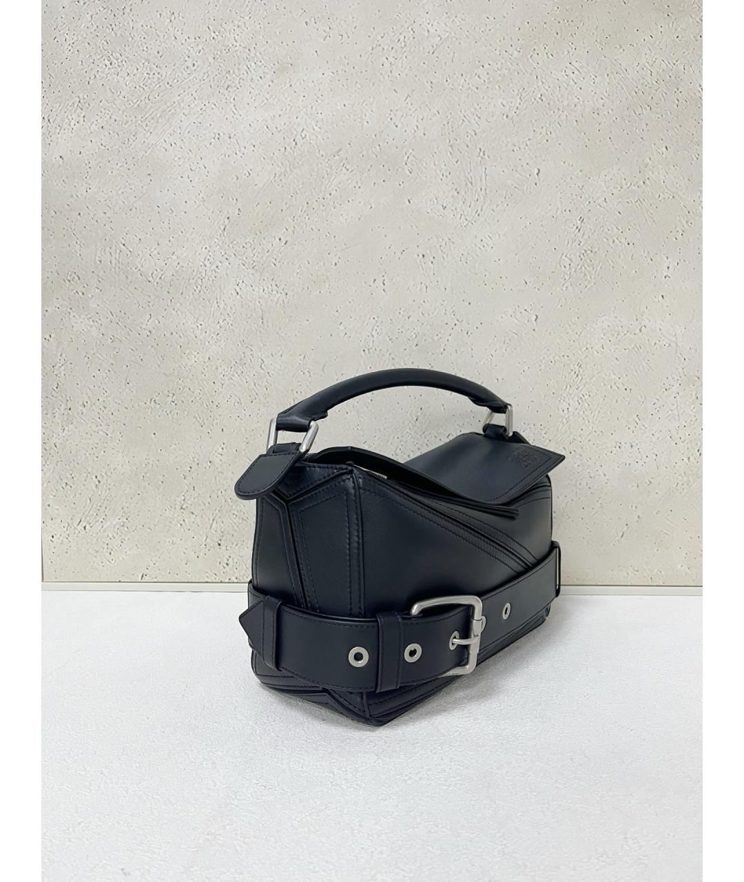 LOEWE Черная кожаная сумка тоут, фото 4
