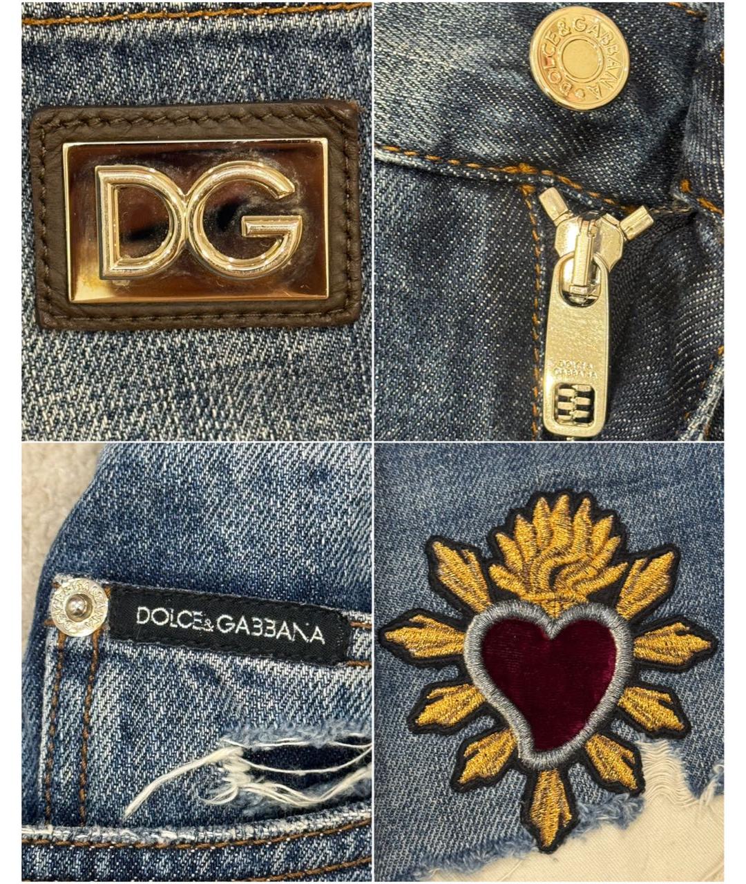 DOLCE&GABBANA Голубые хлопковые джинсы, фото 5
