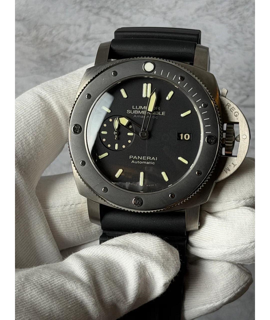 PANERAI Черные металлические часы, фото 2