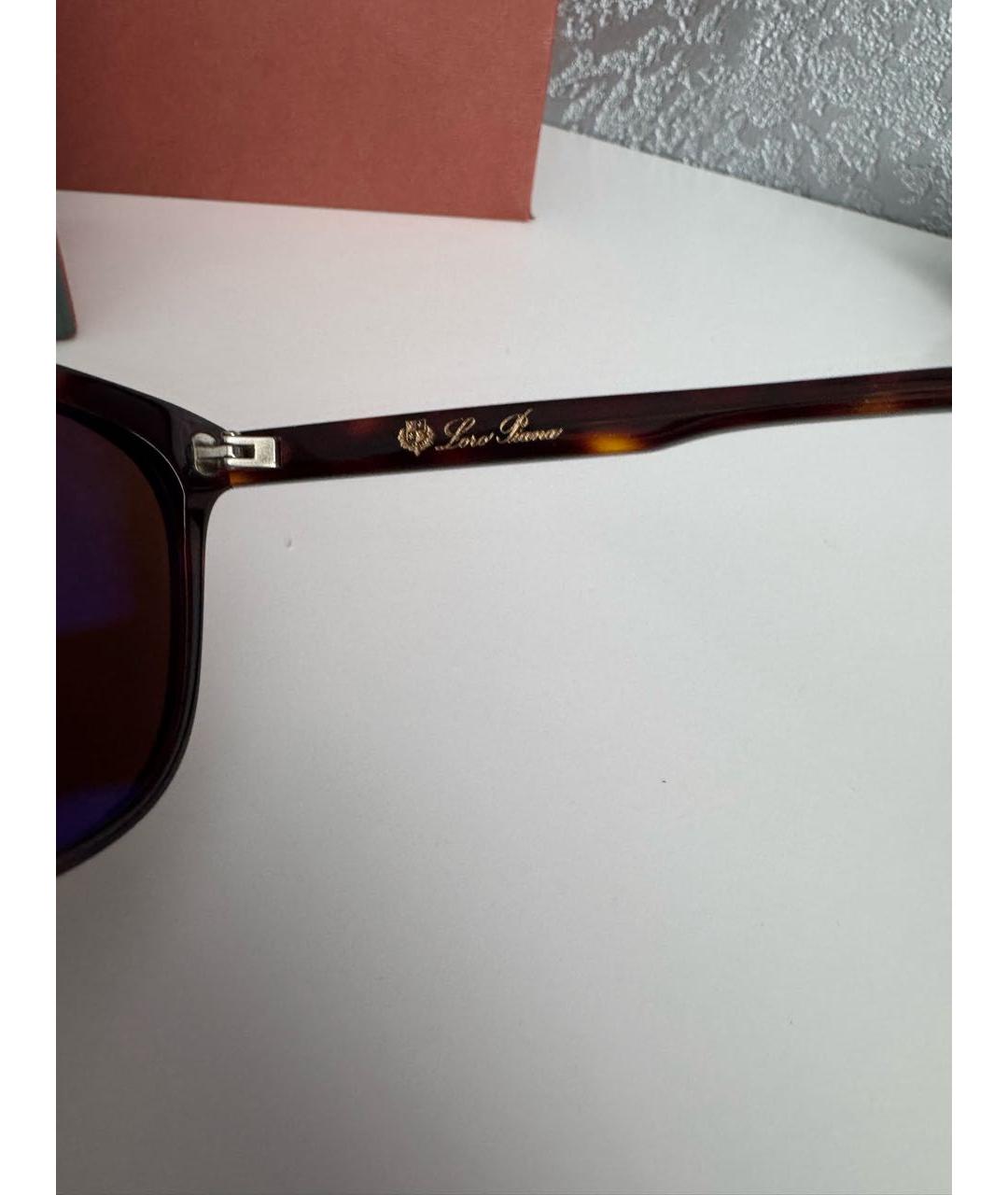 LORO PIANA Коричневые пластиковые солнцезащитные очки, фото 4